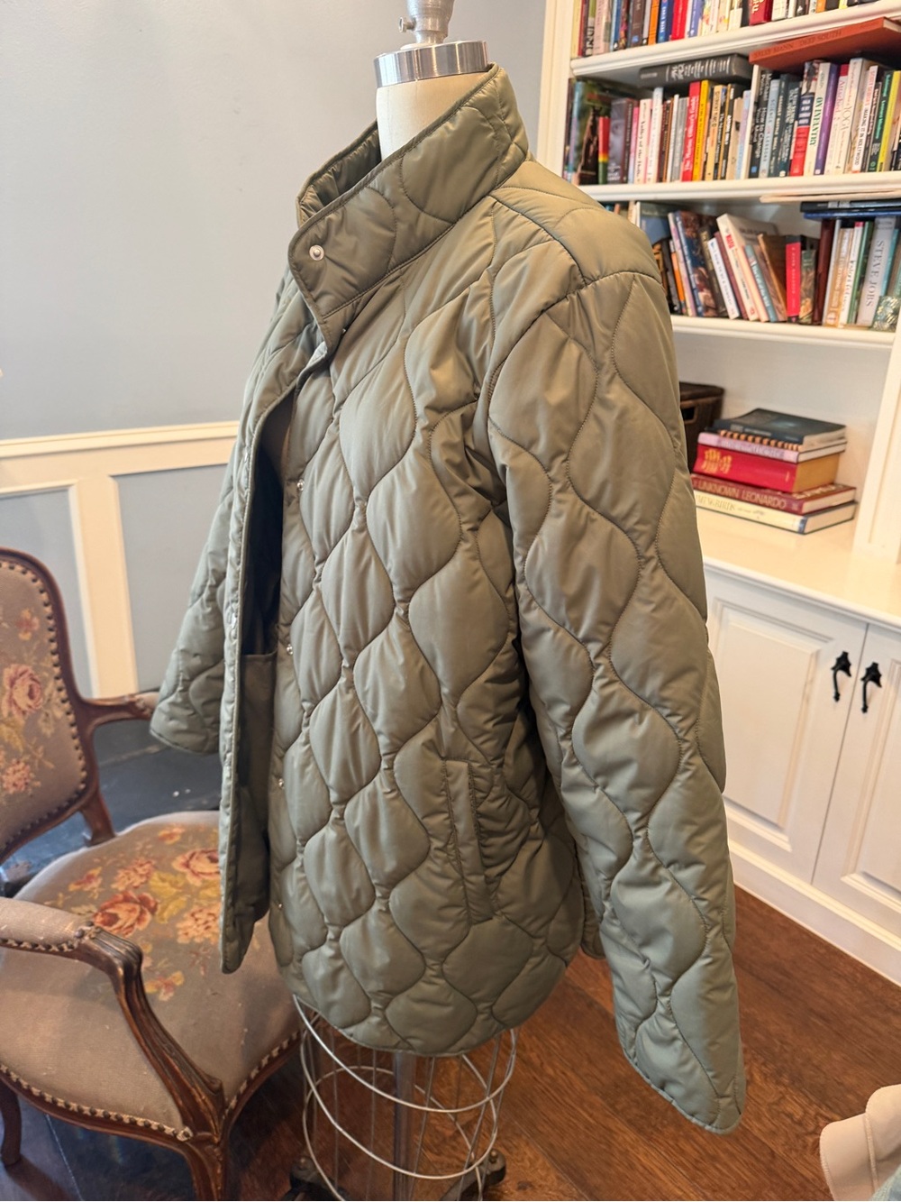 32 Degrees Quilted Olive Green Puffer Jacket